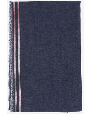Faliero Sarti Cashmere And Silk Blend Denim Scarf - Blue