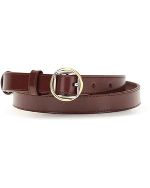 Jacquemus Salon Slim Belt Calf Leather Bos Taurus E Braces - Brown