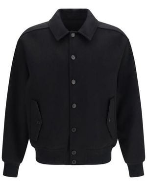 Ferragamo Wool Oves Aries Biker Jacket Clothing - Black