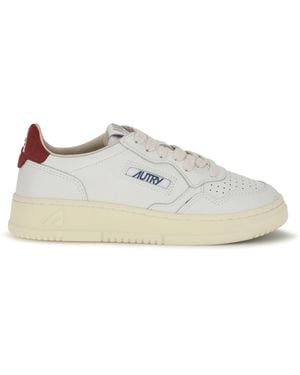 Autry Medalist Low Leather Sneakers/Deep Claret - White