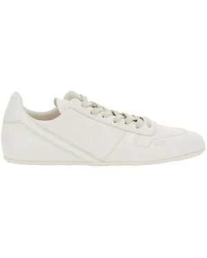 Rick Owens Low Top Trainers With Front Lace-Up Closure And Rubber Sole - White