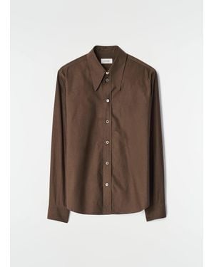 Lemaire Chemise À Col Pointu Shirt - Brown