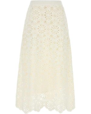 FARM Rio Crochet Skirt - White