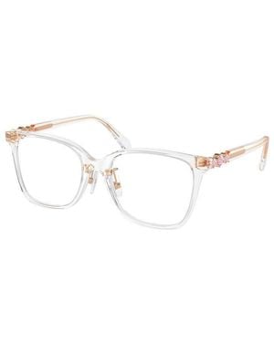 Swarovski Eyeglasses Geometric Full Rim, Crystal Frame And Clear Demo Lenses Lens Sk2026D1027 Sunglasses - Metallic