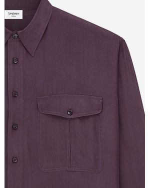 Saint Laurent Shirt Viscose And Silk - Purple