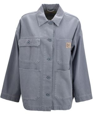 Weekend by Maxmara Unlined Workwear Denim Jacket With Vintage Finish - Grey