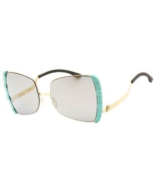 Ic! Berlin Sunglasses Butterfly Full Rim, Matt--Pistachio Frame And Mirror Lens Vipd0072H248 - Brown