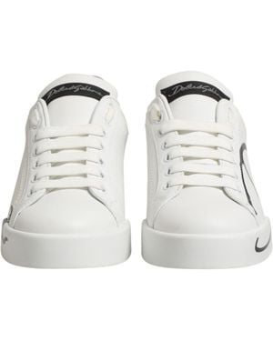 Dolce & Gabbana Low Top Leather Trainer Shoes 100Lf - Metallic