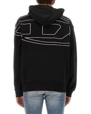 DIESEL Sweatshirt With Logo Cotton T-Shirts - Black