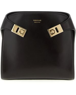 Ferragamo Calfskin Crossbody Bag - Black