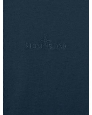 Stone Island Cotton T-Shirt With Logo T-Shirts - Blue