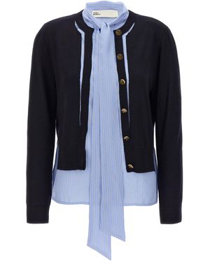 Tory Burch Cut-out Cashfeel Jumper, Cardigans - Blue