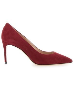 Casadei Pumps Suede 80 Mm Heel - Red