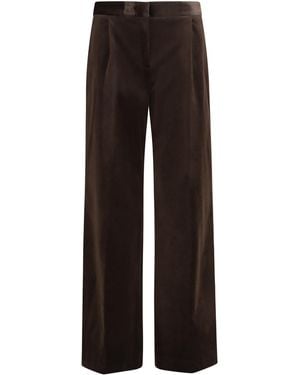 Lardini Velvet Tailored Trousers Cotton; Modal; Elastane - Black
