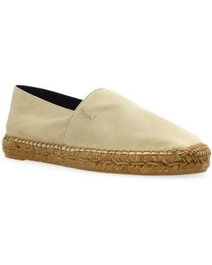 Saint Laurent Cassandre Ysl Logo Espadrilles Shoes Flats - Natural