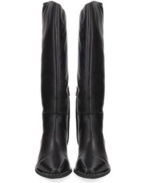 Ash Harpo Western Boot Calf Leather - Black