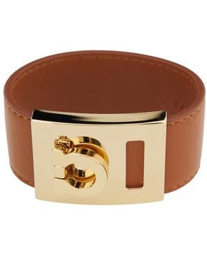 Ferragamo 'Hug' Bracelet With Gancini Detail - Brown