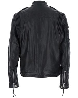 DSquared² Ducati X D2 Jacket With Mandarin Collar And Logo Embossed On The Back - Blue