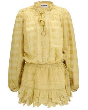 Isabel Marant Marant Etoile Preya Short Cotton Dress - Yellow