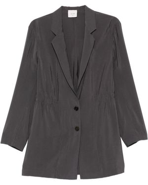 Alysi Single-Breasted Blazer Jacket - Grey
