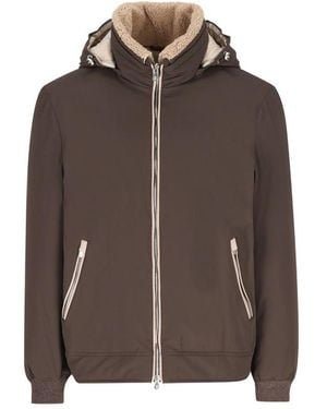 Brunello Cucinelli Hooded Jacket Cashmere - Brown