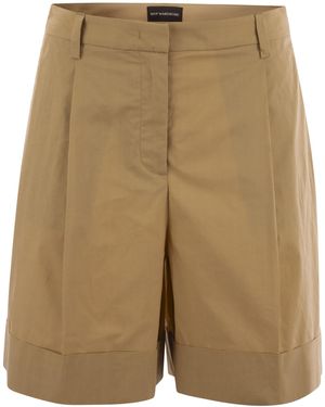 MVP WARDROBE Cotton Shorts With Darts - Natural