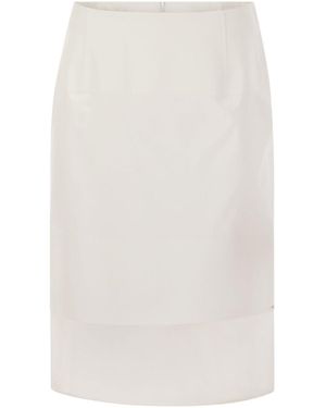 Sportmax Turkey Skirt With Organza Insert - White