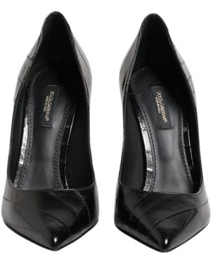 Dolce & Gabbana Leather Stiletto High Heels Court Shoes Shoes - Black
