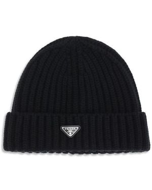 Prada Wool Oves Aries Beanie Accessory - Black