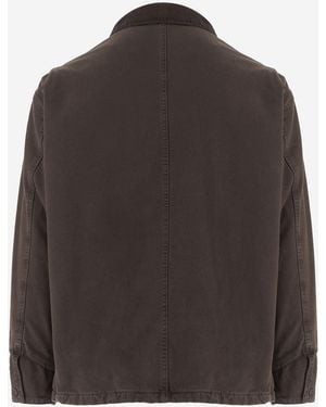 Emporio Armani Cotton Jacket With Patch Pockets - Brown
