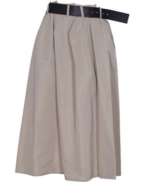 Hache Belted Skirt - Brown