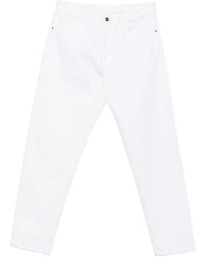 Canali Button-Fastening Straight-Leg Jeans - White