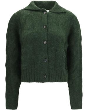 Allude Cashmere And Silk Sweater With Buttons Kashmir/Capra Hircus - Green