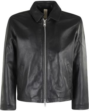 sunflower Short Leather Jacket - Black