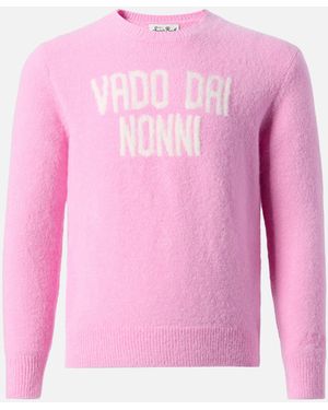 MC2 Saint Barth Princess Stretch Alpaca-Blend Jumper With Vado Dai Nonni Jacquard - Pink