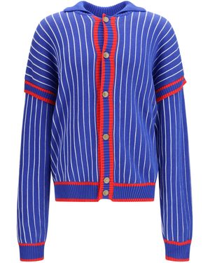 Gcds Cardigan Pinstripe - Blue