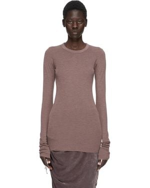 Rick Owens T-Shirt Manches Longues Rib Côtelé Profond T-Shirts And Polos - Purple