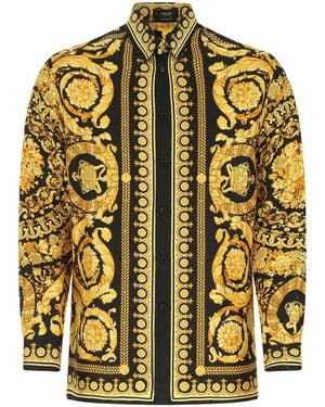 Versace Printed Long-sleeve Silk Shirt - Multicolor