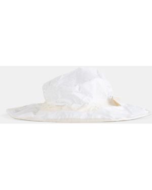 Scha Large-Ecru Cotton Boater Hat - White
