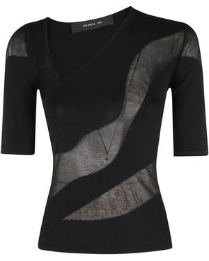 FEDERICA TOSI Maglia Scollo Asimmetrico - Black