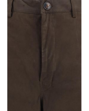 Rick Owens Wide-Leg Suede Trousers - Brown
