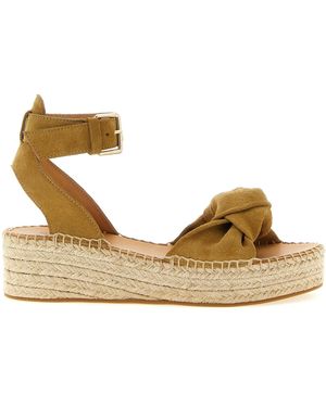 Odissi Bella Espadrilles Calfskin Leather (Bos Taurus) Wedges - Metallic