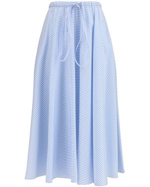 Crida Milano Striped Long Skirt Locorotondo - Blue