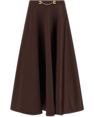 Elisabetta Franchi Midi Skirt - Brown
