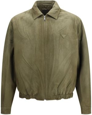 Prada Suede Jacket Lamb Ovis Aries - Green