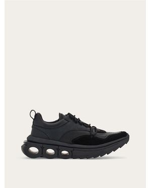 Ferragamo Leather Sporty Trainers - Black