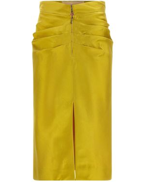 Valentino Garavani Shantung Silk Skirt - Yellow