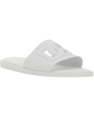 Dolce & Gabbana Beachwear Logo Slides - White
