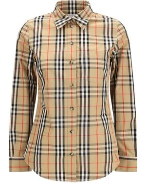 Burberry Stretch Cotton Check Shirt - Metallic
