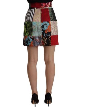 Dolce & Gabbana Patchwork A-Line Polyester Skirt - Black